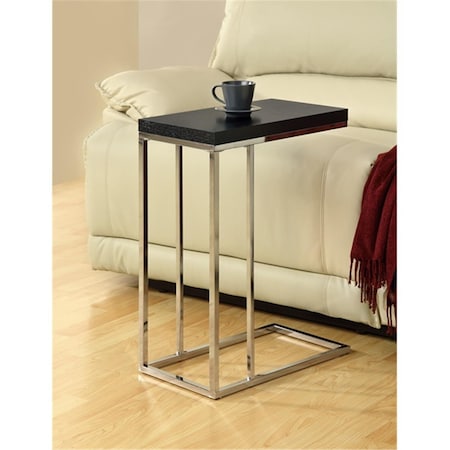 Cappuccino Hollow-Core - Chrome Metal Accent Table